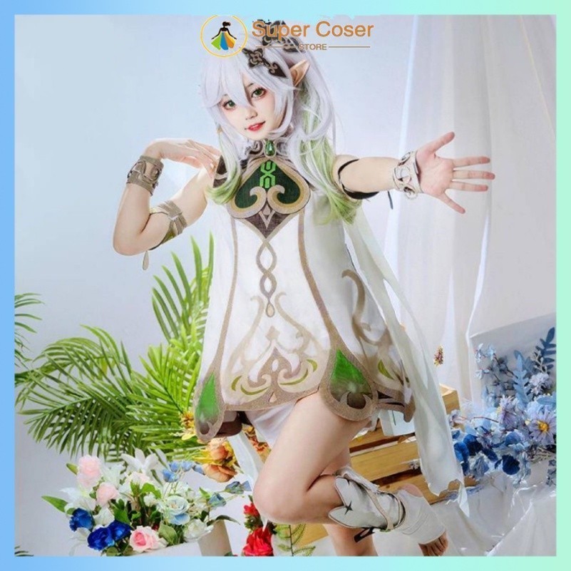 48H 24H 【จัดส่ง 24 ชม.】Genshin Impact Nahida เครื่องแต่งกายคอสเพลย์ Genshin Lesser Lord Kusanali คอส