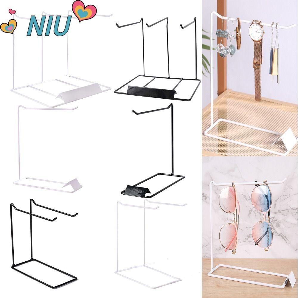 Niuyoujs สร้อยคอขาตั้ง, จอแสดงผลเครื่องประดับตกแต่งโลหะ, ที่วางยางรัดผม Creative Multi-function ชุดหูฟังที่แขวน