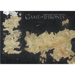 Game of Thrones XXL TV Program Westeros และ Aesops Poster Map