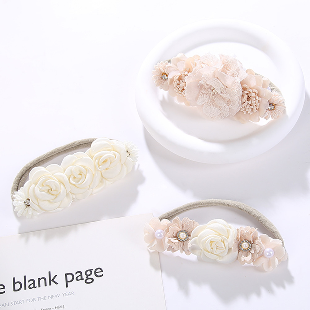 1 ชิ้นยุโรปและอเมริกาเด็กจําลองดอกไม้แถบคาดศีรษะไนลอน Retro Hairband ของขวัญ
