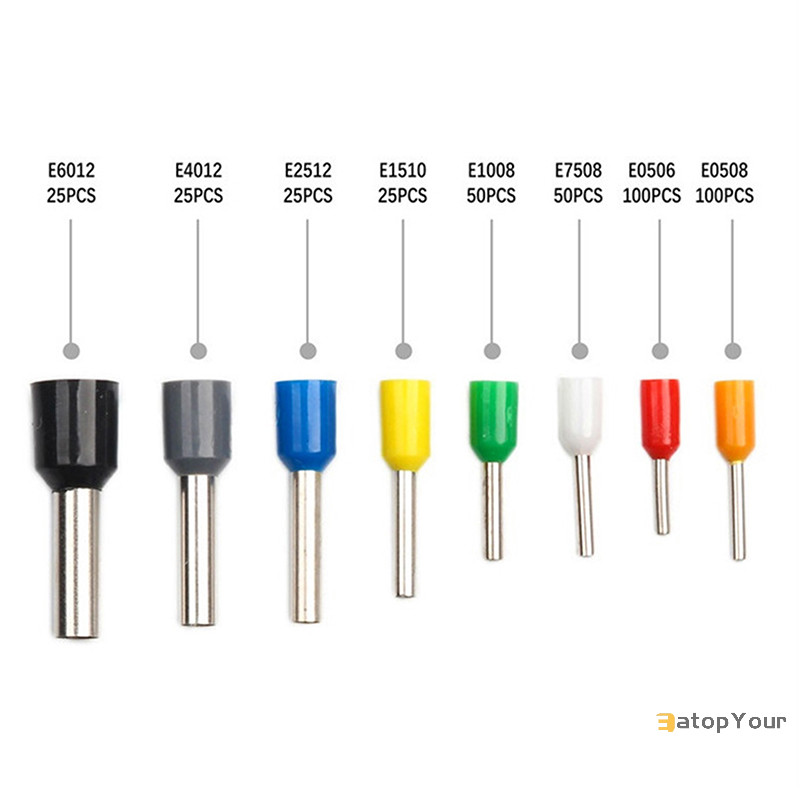 EatopYour] 400 ชิ้น Tubular Terminal Cord End Wire Connector ฉนวนไฟฟ้าใหม่