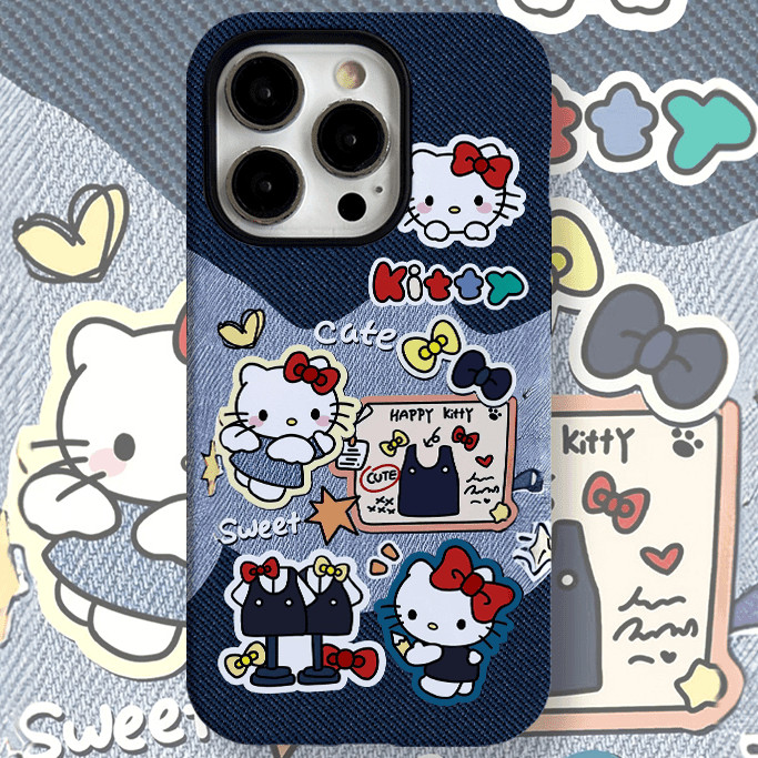 เคสโทรศัพท์แมว KT สีน้ําเงินเข้ม 2 ชั้นใช้งานร่วมกับ iPhone11 12 13 14 15 12Promax 13Promax 14plus 14Promax X XS XR เคสกันกระแทก MR60