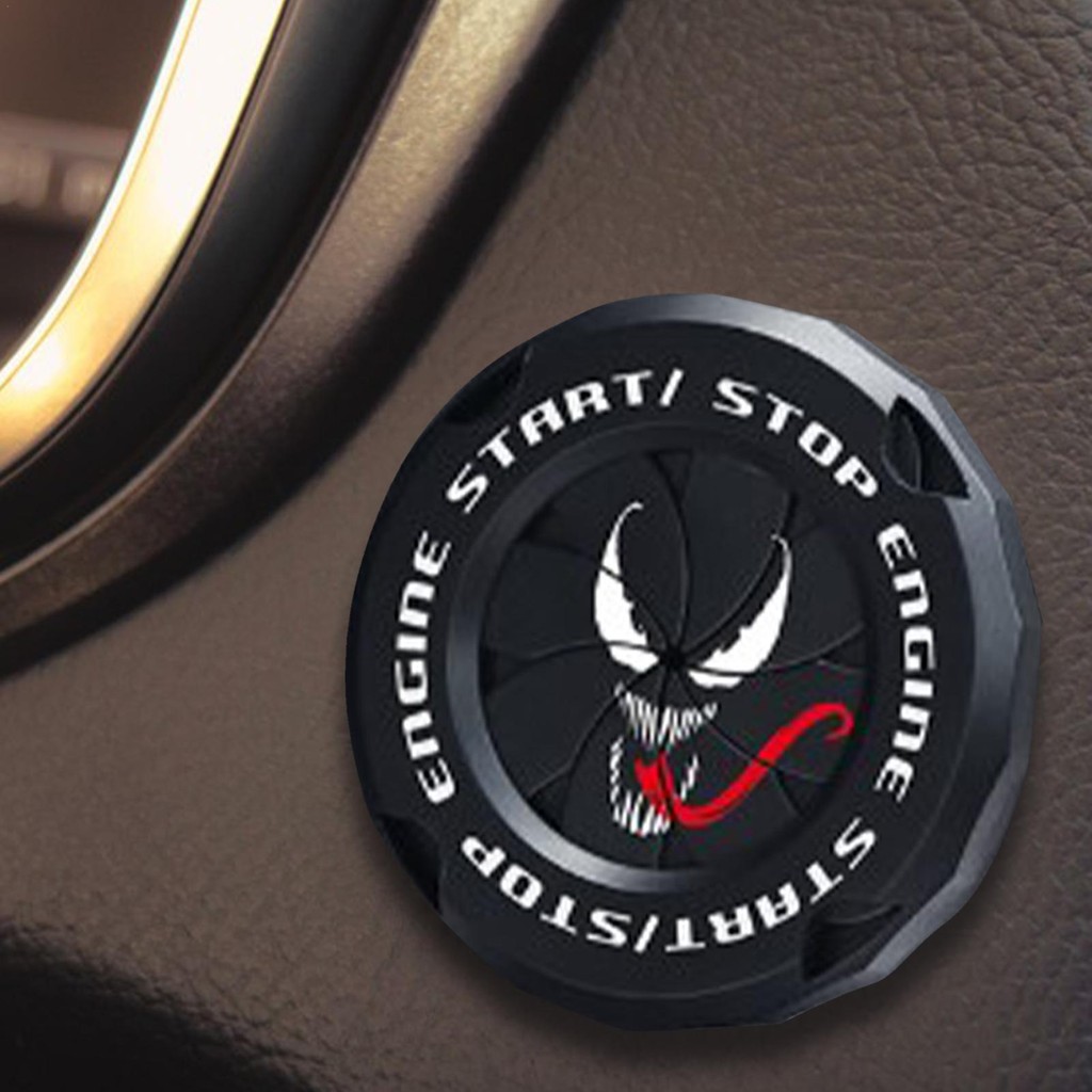 Venom Start ฝาครอบปุ่มหยุดการออกแบบอะนิเมะปุ่มกดสตาร์ทฝาครอบป้องกันอุปกรณ์ตกแต่งภายในรถยนต์ lofuth - รูปที่ 4