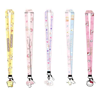 Key Badge Lanyard Kawaii Cinnamoroll Melody ID บัตรเครดิต Pass สายคล้องคอเชือกแขวนความปลอดภัยเชื่อมต่อ PieceKey อุปกรณ์เสริม