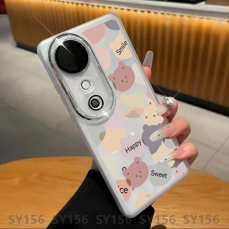 เคส Vivo V40 Pro 5G V40Pro V 40Pro V29 V27 V29e V27e 5G พร้อมตัวป้องกันกล้องหรูหราน่ารักแฟชั่นกันกระแทกการออกแบบใหม่สาวผู้หญิงเคสโทรศัพท์