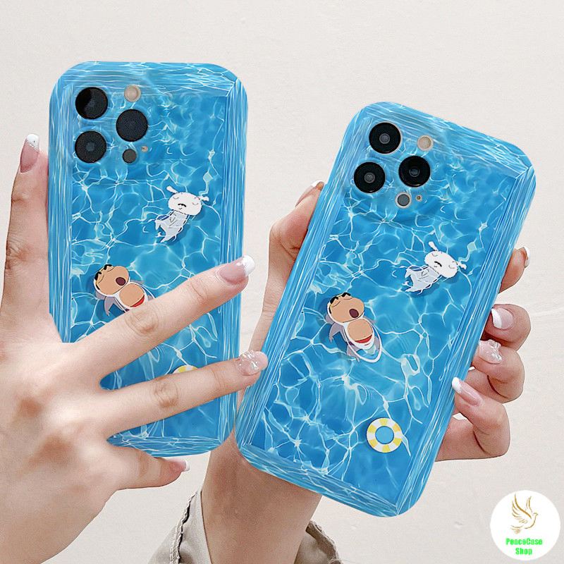 COD-ในไทย เคสคู่รัก เครยอนชินจังน่ารัก ในการกรรเชียง สําหรับiPhone 7 8 X 11 12 13 14 15 TPU ซิลิโคนเปลือกเบาะลมคู่รัก