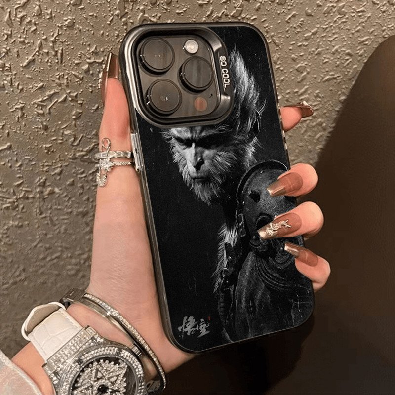 โทรศัพท์กรณียากกันกระแทกแ สำหรับ iPhone 13 12 14 15 Pro Max XR X Plus XS SE 7 8 เคสไอโฟน11 ตำนานสีดำ ไอน้ำลิงคิง
