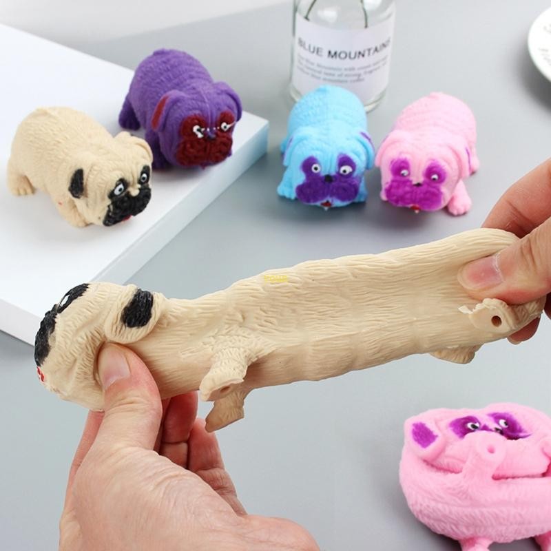 Youn บีบของเล่นสุนัข Pug Pinch ของเล่นความเครียดบรรเทาของเล่นมือออกกําลังกายเครื่องมือ Vent Decompression ของเล่นตกแต่ง Party Suppli