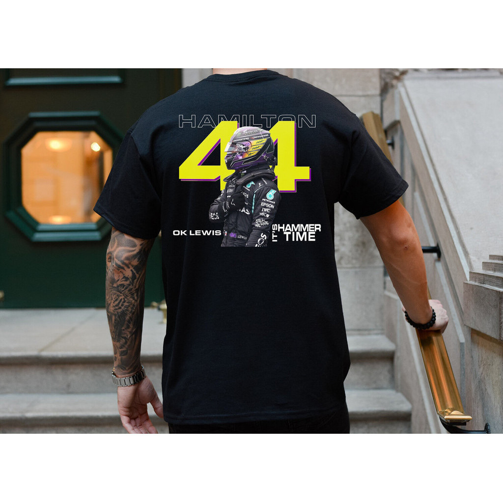 ใหม่ T-ShirtHammer Time Lewis Hamilton เสื้อเชิ้ต Comfort Colours, Lewis Hamilton, Mercedes, เสื้อ M