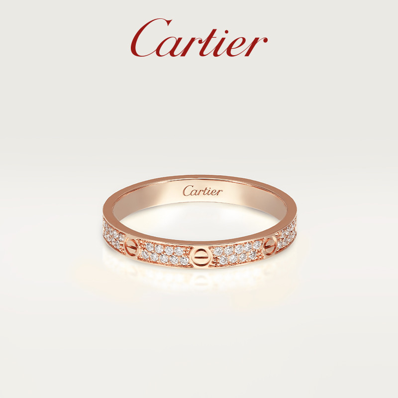 [พร้อมกล่อง] Cartier Cartier LOVE Series Rose Gold Gold White Gold Diamond แหวนแคบ [คลังสินค้าพร้อม]