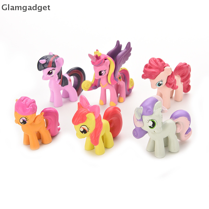 [Glamgadget] 12 ชิ้น/เซ็ต Figurines Playset สําหรับของขวัญ My Little Pony Toys Kids Gilrls 1 1 1 1 1บูติก