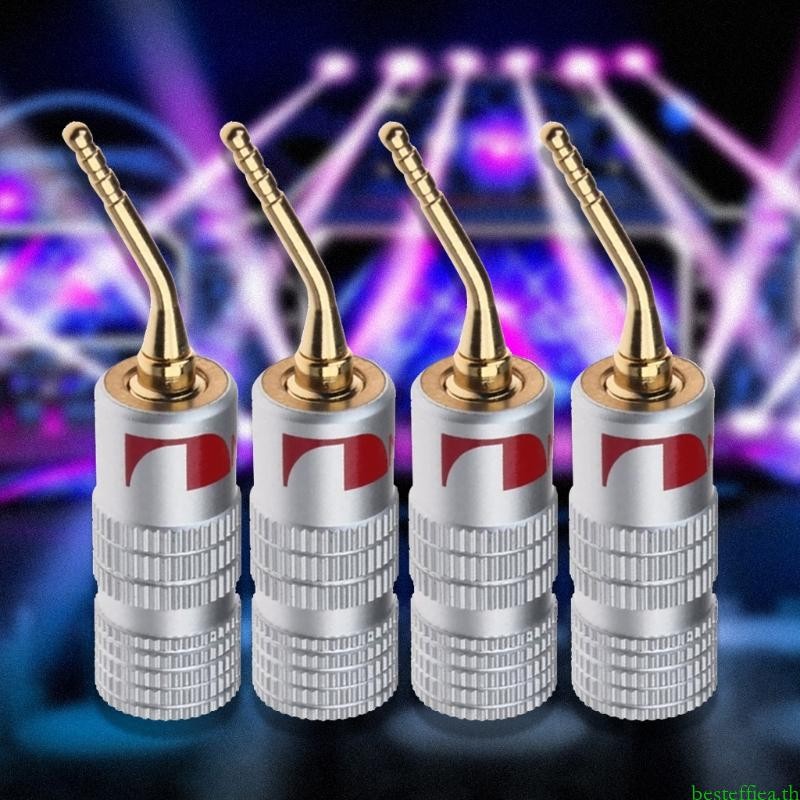 Beste 4 ชิ้น 2 มิลลิเมตร Gold-Plated Banana Plugs อะแดปเตอร์ Universal Jack ลําโพงปลั๊ก