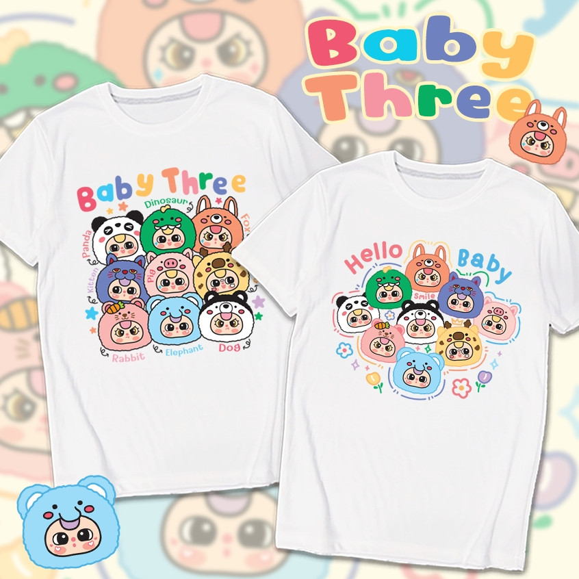 เสื้อยืด เบบี้ที Baby Three สกรีน ผ้าหนา นุ่ม ใส่สบาย No.0377 100-150