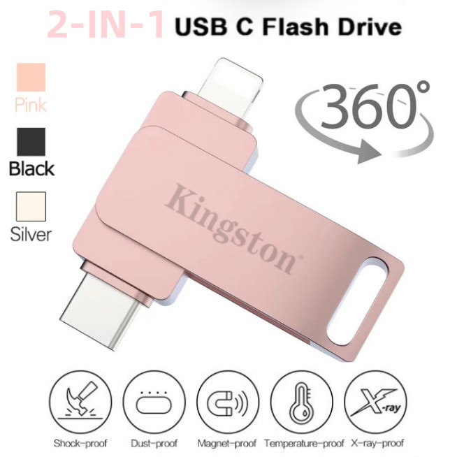 2 in 1 Otg Pendrive 2TB ประเภท C แฟลชไดรฟ์ 1TB Usb Pendrive สําหรับ iPhone Storage Pendrive