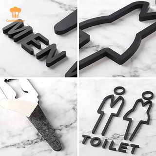 Ckfr อะคริลิค Washroom ป้ายแผ่นที่กําหนดเอง WC ประตูสติ๊กเกอร์ติดผนัง Simple ห้องน้ําป้ายสําหรับผู้ชายและผู้หญิงห้องน้ําตัวบ่งชี้ใหม่