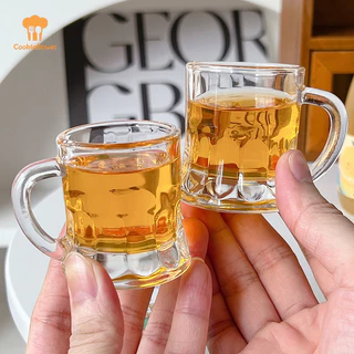 CKFR 1PC 2oz ถ้วยเบียร์ขนาดเล็กจับพลาสติก Whisky สําหรับ Party แก้ว Barware ห้องครัวรับประทานอาหารบาร์บ้านสวนตกแต่งใหม่