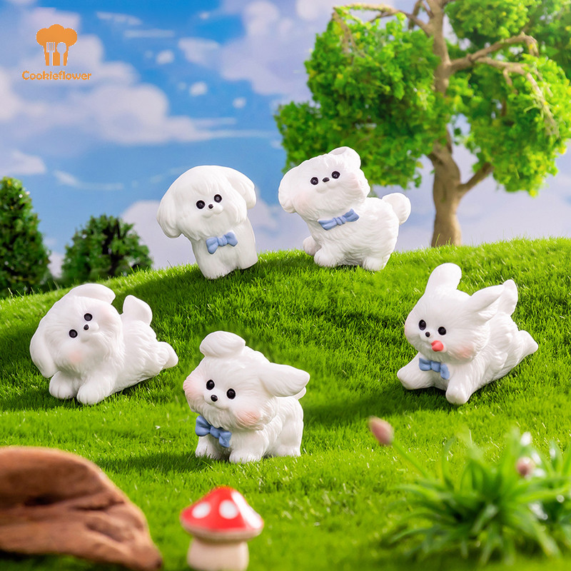 ซีเคเอฟอาร์ วิ่ง เล็กน้อย สีขาว สุนัข เครื่องประดับ การ์ตูน ลูกสุนัข ไมโคร ภูมิทัศน์ รุ่น ตุ๊กตา ขนาดเล็ก ตกแต่ง ภายในรถ ใหม่