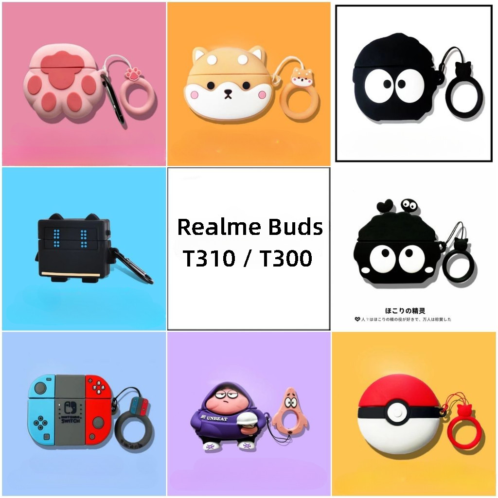 เคสหูฟังสําหรับ Realme Buds T310 / T300, ฝาครอบหูฟังซิลิโคนเหลว