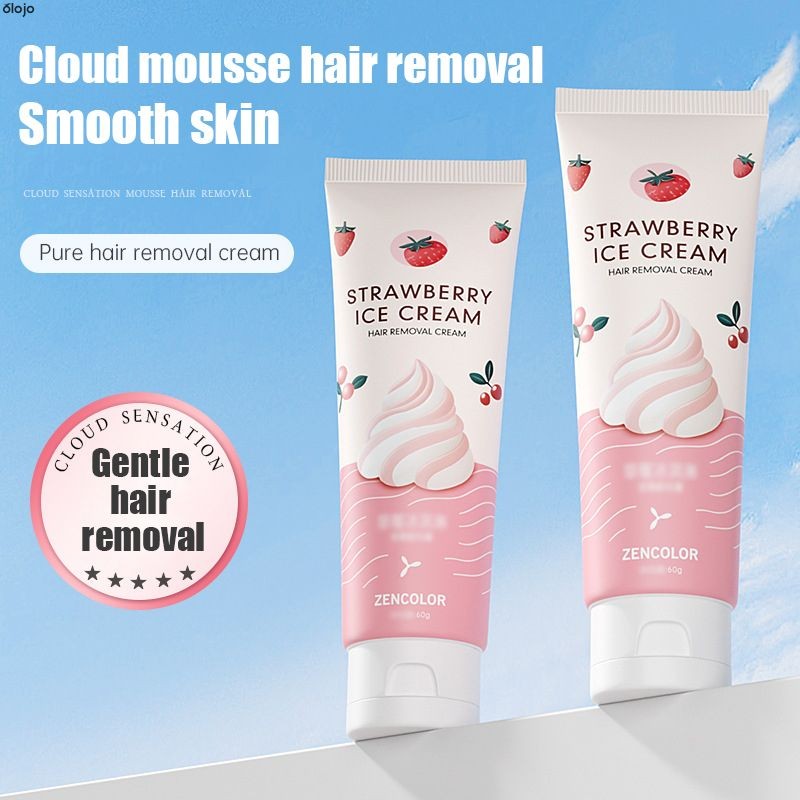โอโลโจสตรอเบอร์รี่ไอศกรีมครีมกําจัดขนสดชื่นครีมกําจัดขนเรียบครีมกําจัดขน-และ