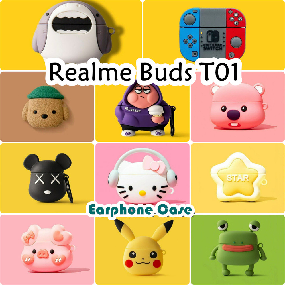 READY STOCK!นําไปใช้กับ Realme Buds T01 เคส Case เคสหูฟัง การ์ตูนตลก ซิลิโคนนุ่ม เคส เคสหูฟัง NO.1