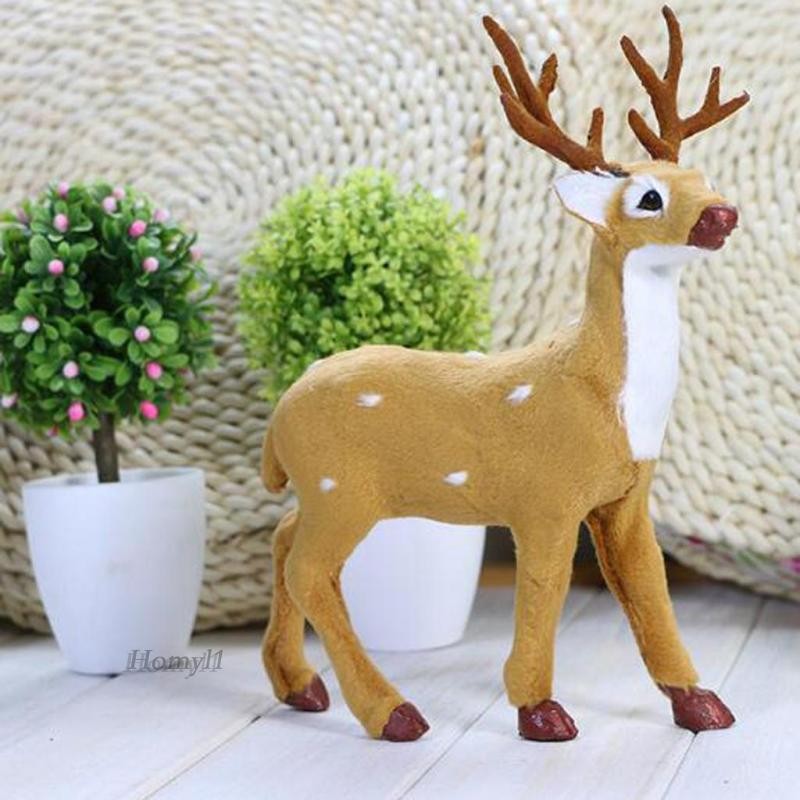 [Homyl1] Handcraft จําลองสัตว์ของเล่นตุ๊กตาคริสต์มาส Reindeer Decor ของขวัญ