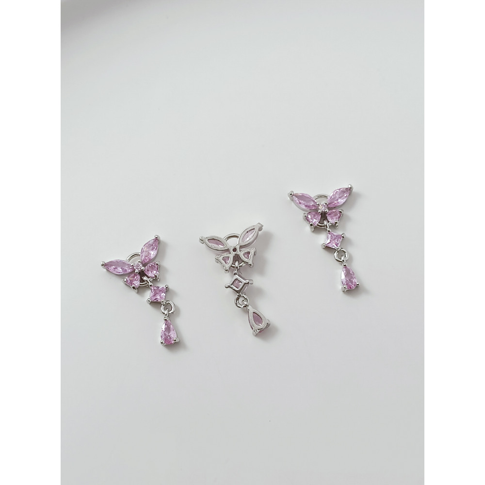 จี้ 14K สี Retention ทองคําขาวฝังเพทายผีเสื้อ diy สร้อยข้อมือสร้อยคอ - รูปที่ 3