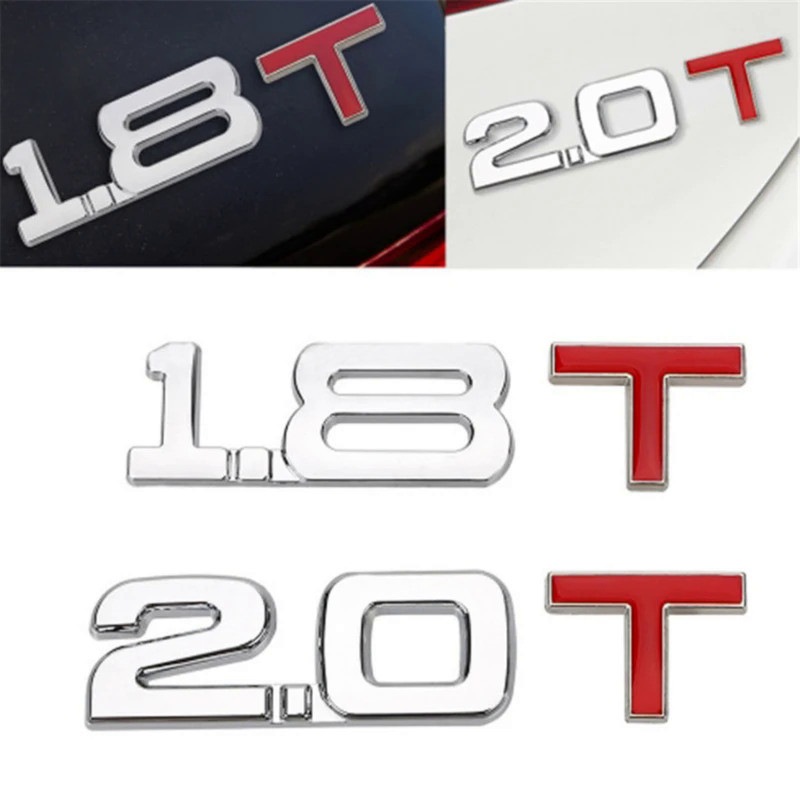 Metal 3D 1.4 1.5 1.6 1.8 2.0 2.2 2.4 2.5 2.8 3.0 T logo Car Sticker rear trunk Emblem tail badge dis