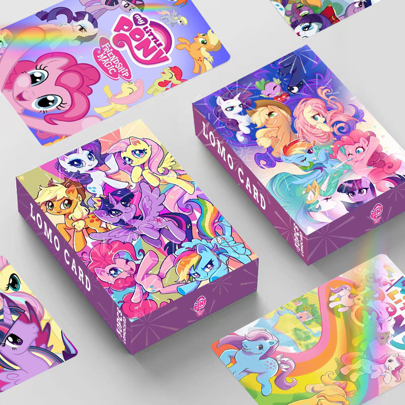 30 ชิ้นกล่องบรรจุอะนิเมะ My Little Pony เลเซอร์การ์ด LOMO โปสการ์ดของขวัญวันเกิด