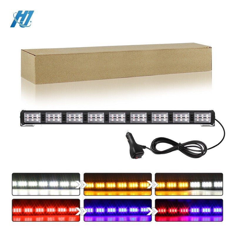 รถ 54LED Strobe ไฟเตือน 9P 44 ซม.มัลติฟังก์ชั่นวิศวกรรมยานพาหนะ Strobe Light สัญญาณ 9-30V