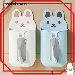 ฝน กล่องทิชชู่ติดผนัง,การ์ตูนกระต่ายประหยัดพื้นที่กาวชั้นวาง…