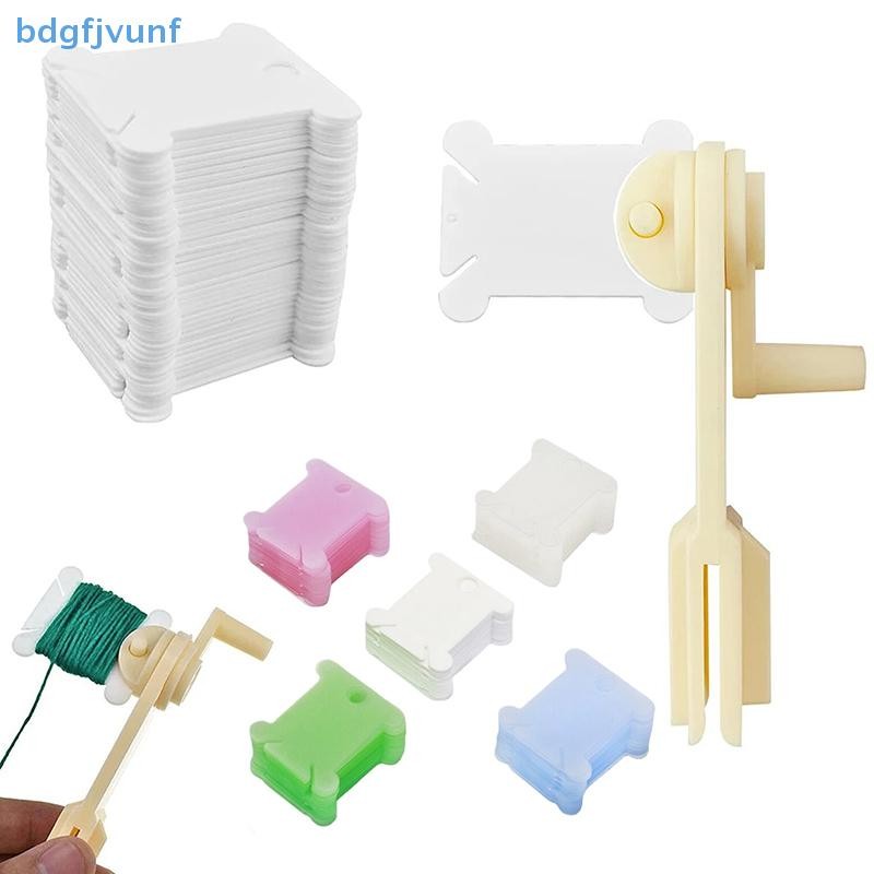 Bdgf 50 ชิ้นพลาสติกไหมขัดฟัน Bobbins ชุดเย็บปักถักร้อยไหมขัดฟัน Bobbin Winder Craft DIY เย็บเก็บด้ายผู้ถือ TH