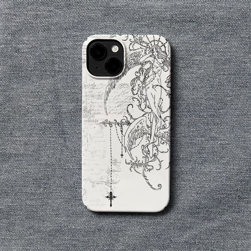 เคสโทรศัพท์สำหรับ iPhone เทพธิดาญี่ปุ่น INS สไตล์ iPhone เคสโทรศัพท์ iPhone 15PROMAX สำหรับ iPhone 14Pro/13 Hard XR HIDE 12/11เคสป้องกันผิวเงา wwrg