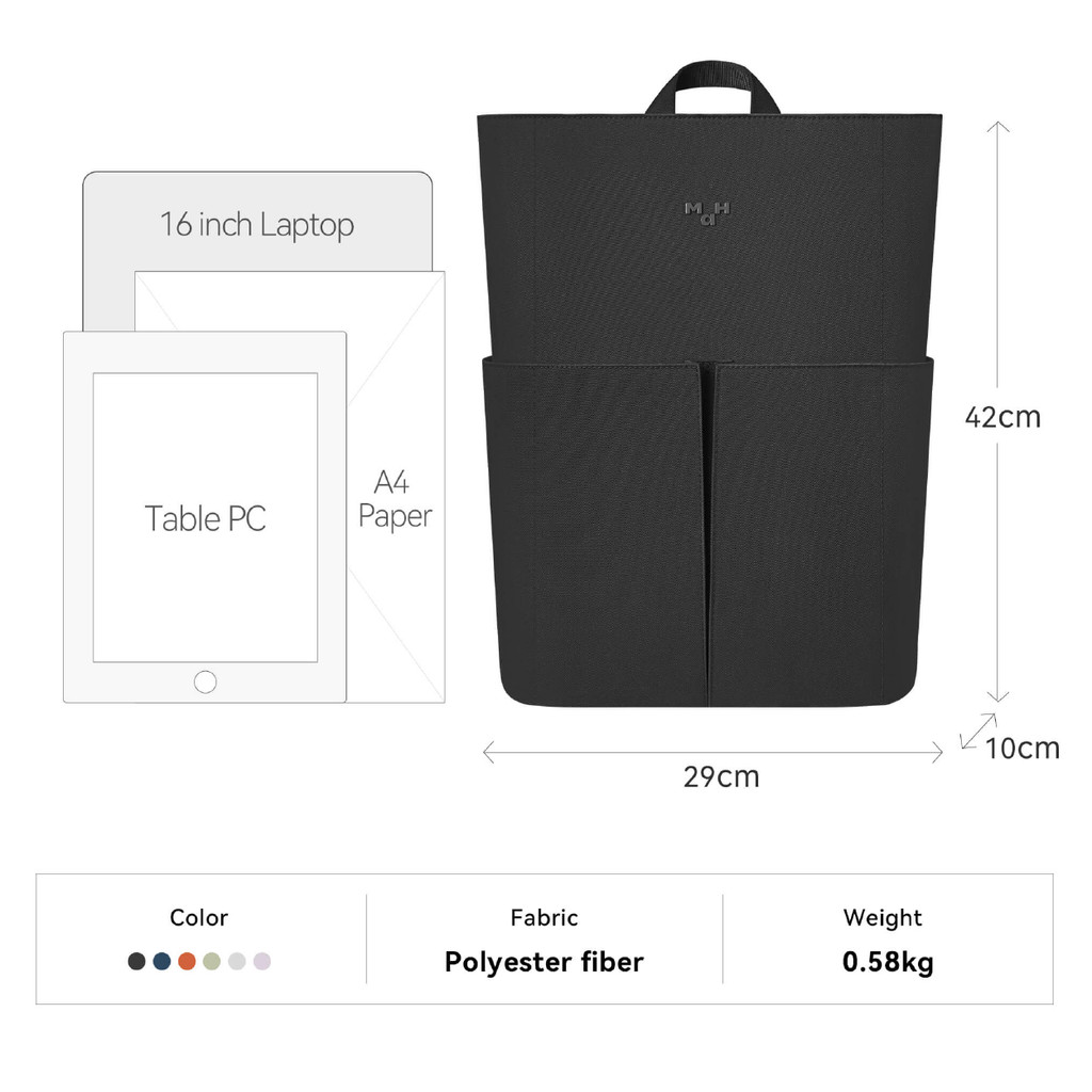 Easy E-Receipt MAH Line Backpack กระเป๋าเป้คอมพิวเตอร์ น้ำหนักเบา ผ้ากันน้ํา 16 นิ้ว (กระเป๋าสะพายหลัง)