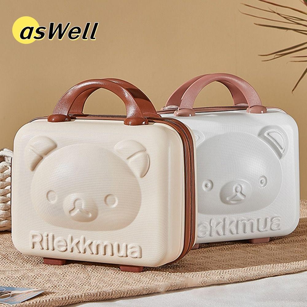 กระเป๋าเดินทาง ASWELL กระเป๋าเดินทางลายหมี Rilakkuma 14 นิ้ว พร้อมรหัสผ่านล็อคบอร์ดความจุขนาดใหญ่