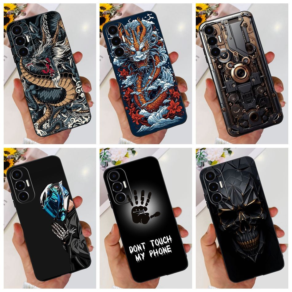 Tecno Pova 3 LF7n แฟชั่นมังกรโลหะสไตล์ทาสีกรณี Pova3 ซิลิโคนอ่อนนุ่ม TPU เคสโทรศัพท์