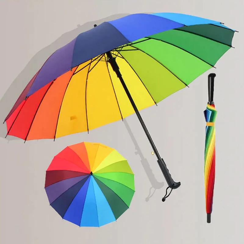 ร่มกันฝนกันแดด 16 ก้าน สีรุ้งขนาดใหญ่ thumbnail 8