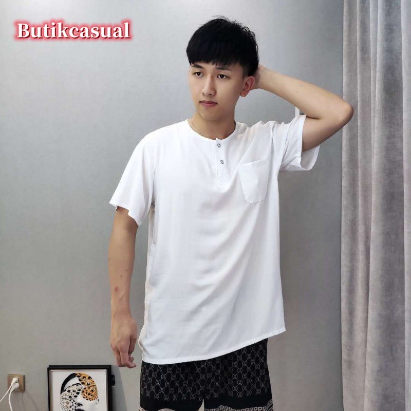 ผู้ชายเสื้อยืดผ้าฝ้ายกิริยาแขนสั้นด้านบนกระเป๋าเสื้อยืดธรรมดาเสื้อหลวมรอบคอเสื้อยืดเสื้อลําลอง ราคา ถูกที่สุด ดีลบีเคเค แกลเลอรีภาพที่ 6