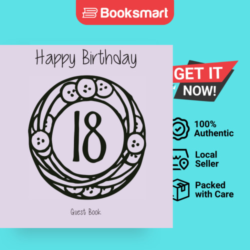 Happy 18 Birthday Party Guest Book สาววันเกิด Guest Book Keepsake วันเกิด Wishes Log Comments และ