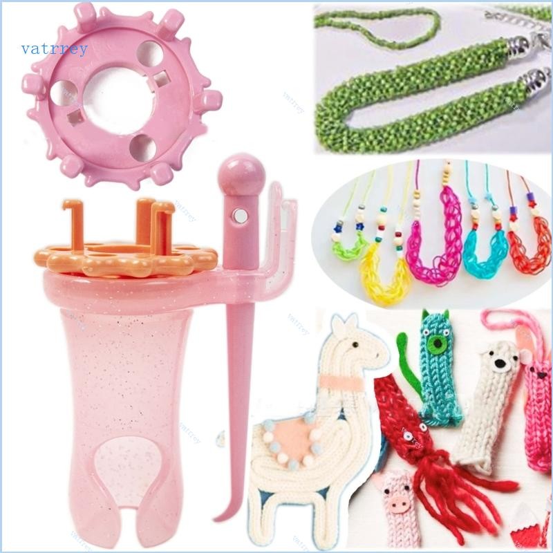 Va ถัก Spool Loom DIY เครื่องมือเย็บผ้าผ้าพันคอสายรัดทําหัตถกรรมเชือกถัก Maker อุปกรณ์เย็บผ้าสําหรับผู้เริ่มต้น