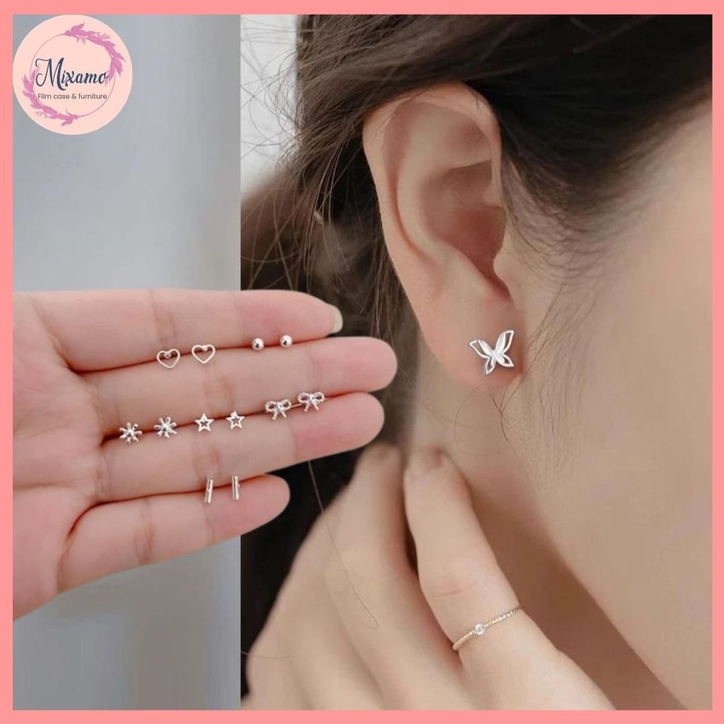 --MXM--ต่างหูเงิน จี้รูปลายน่ารัด เครื่องประดับ สําหรับผู้หญิง #AA-0003