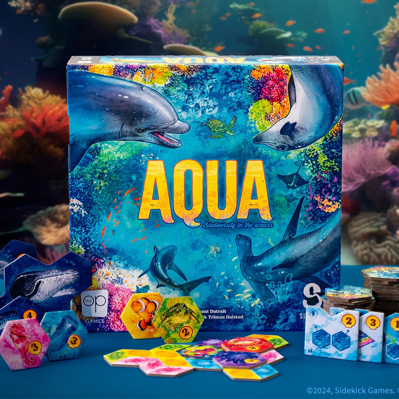 Aqua Board Game Fun Strategy Game for Adults and Family | Thematic Oceanic Tile Placement Game