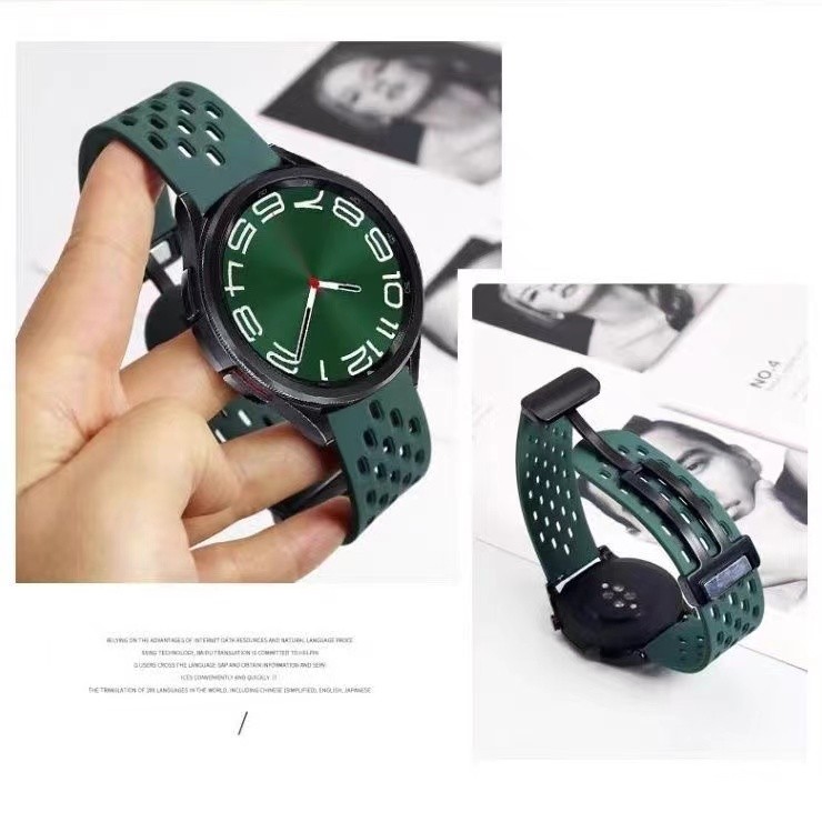 สายนาฬิกาAmazfit bip3/bip5/GTS2/2e/GTS2mini GTS3 GTS4mini GTR mini GTR2GTR3GTr4ลายรูรังผึ้งแม่เหล็ก