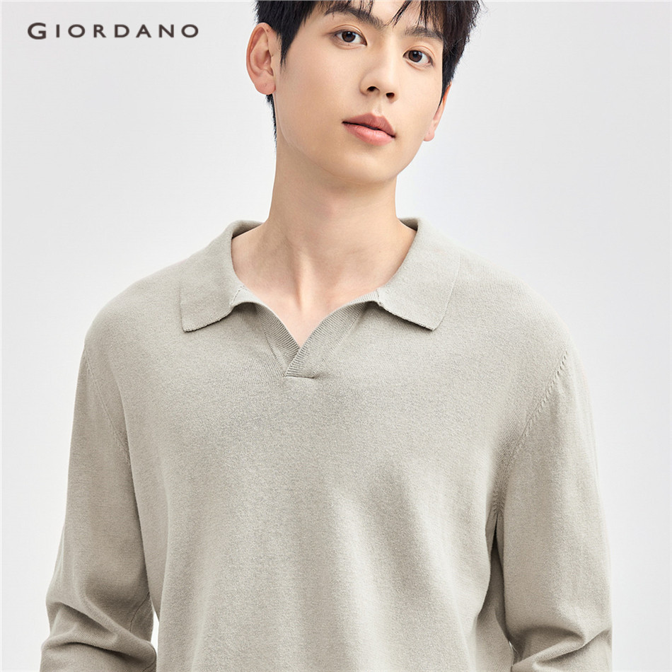 GIORDANO MEN 100% Cotton v-neck collar sweater 13054667