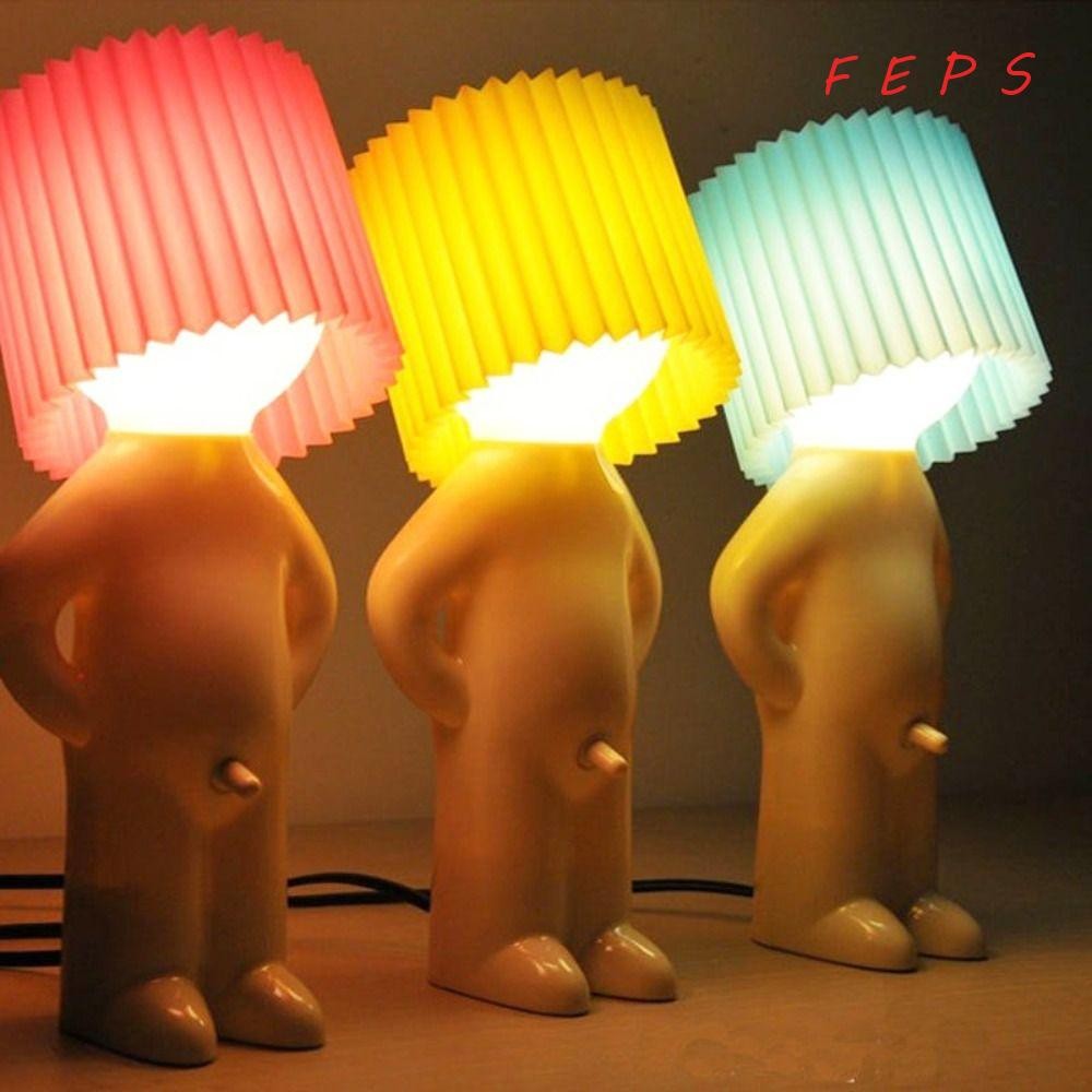 Feps LED โคมไฟเด็กซน, Eye Caring Plug-in ประหยัดพลังงาน Creative ไฟกลางคืนขนาดเล็ก, ของขวัญเด็ก Mr.P A Little Shy Man ตกแต่งบ้านเดสก์ท็อปไฟข้างเตียง