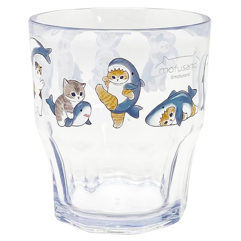 OSK Glass Cup Tumbler Placup Blue 300ml mofusand Dishwasher Safe Made in Japan C-7 Direct From Japan