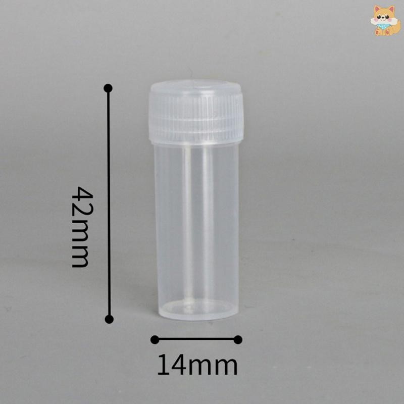 [VI] 50 ชิ้นขวดพลาสติกขวดตัวอย่าง 5 กรัมถังขนาดเล็ก Vials แคปซูลภาชนะเก็บ TH