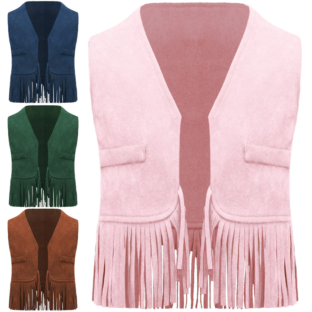 Ljx - 0-24M เด็กทารก Western คาวบอยเสื้อกั๊ก Suede Tassels คาวบอยเสื้อกั๊กฮาโลวีนคอสเพลย์เครื่องแต่งกายการถ่ายภาพ Prop
