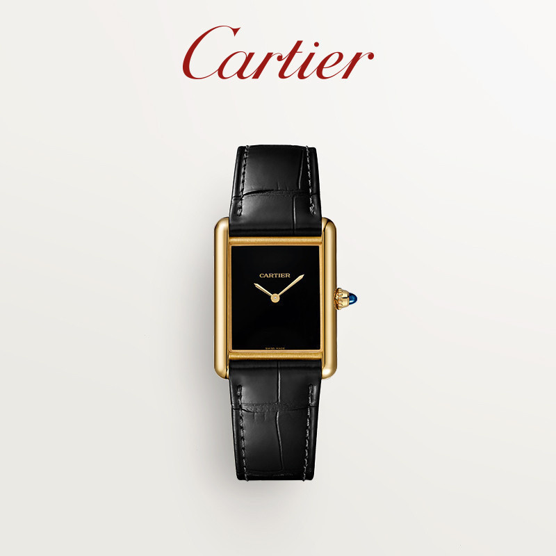 Cartier Tank นาฬิกาสายหนัง Louis Cartier สีทอง