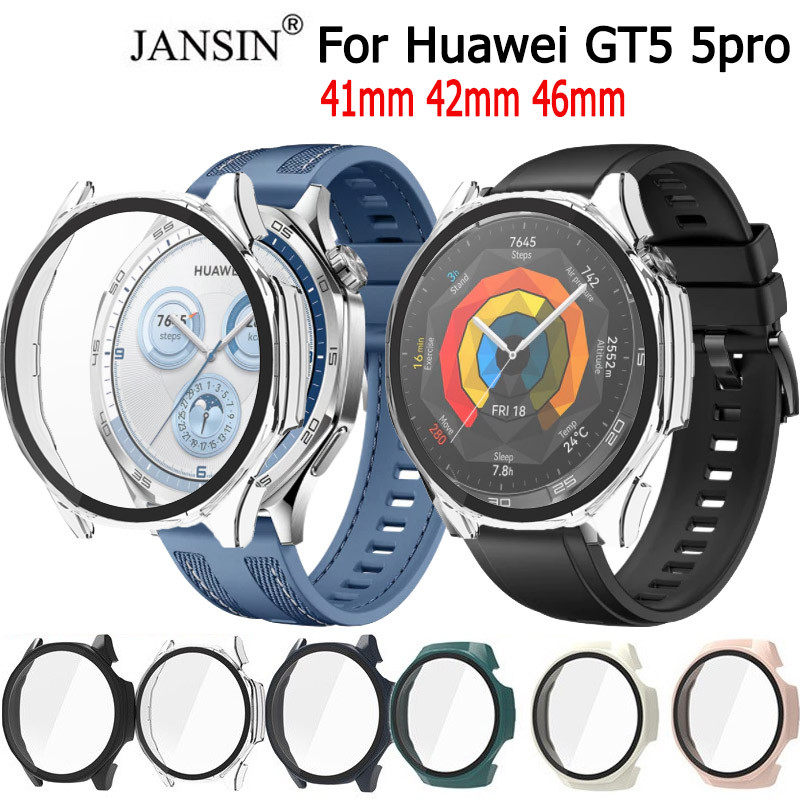 เคส เคสนาฬิกา huawei watch gt5 เคส + ฟิลม์กระจกในตัว case สําหรับ Huawei Watch GT5 pro Smart Watch นาฬิกาอัฉริยะ เคสกระจกนิรภัย