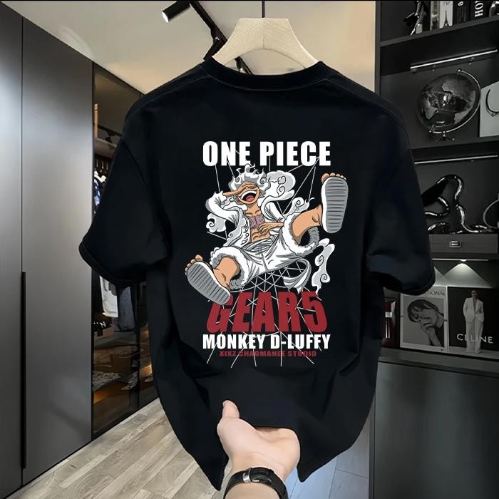 One Piece เสื้อยืด คอกลม แขนสั้น ลายการ์ตูนอนิเมะญี่ปุ่น เสื้อผ้าแฟชั่นผู้ชาย Oversized Luffy Unisex Anime T shirt